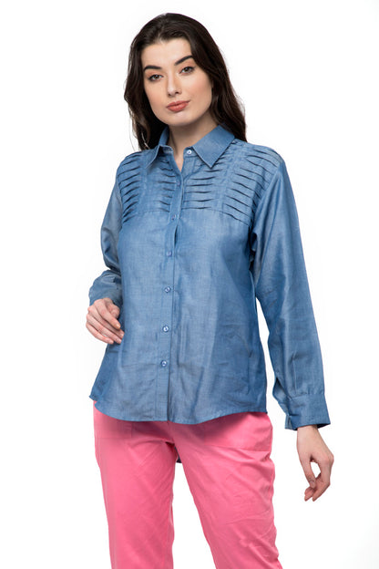 Full Sleeve Light Denim blue Shirt