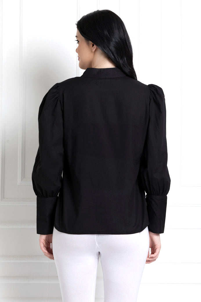 Stand Collar Button Down Shirt