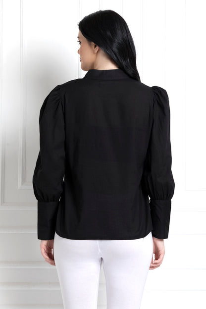 Stand Collar Button Down Shirt