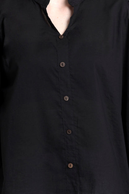 Stand Collar Button Down Shirt