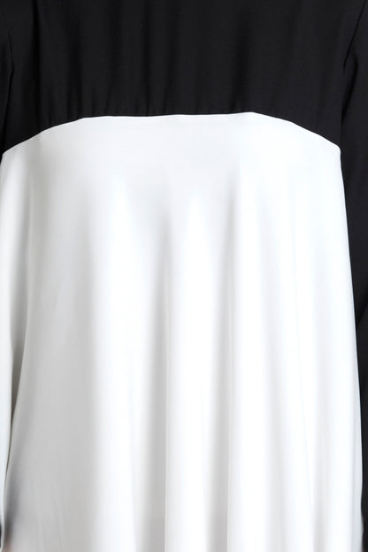 Monochrome High & Low Full Sleeves Dress