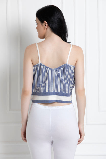 Spaghetti Strap Crop Top in Organic Cotton Fabric