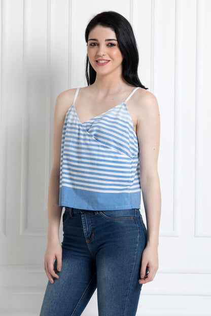 Spaghetti Style Striped Top in Organic Cotton