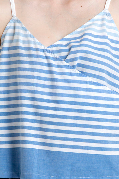 Spaghetti Style Striped Top in Organic Cotton