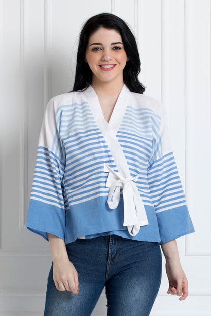 Full Sleeved Overlap Wrap Top