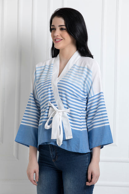Full Sleeved Overlap Wrap Top
