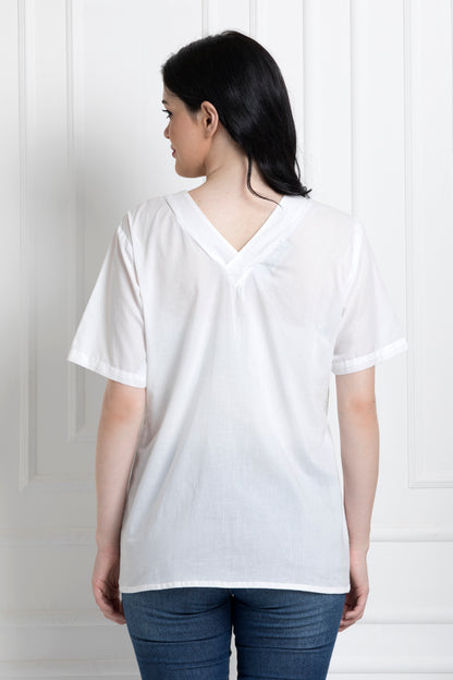 V-Neck Top with Short Sleeves