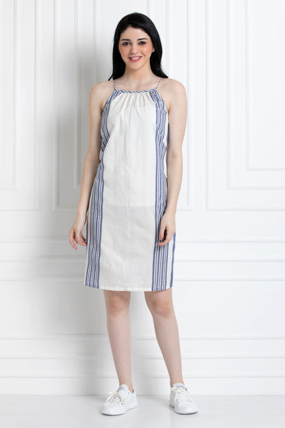 Spaghetti Strap Knee length Dress in Soft Cotton Fabric