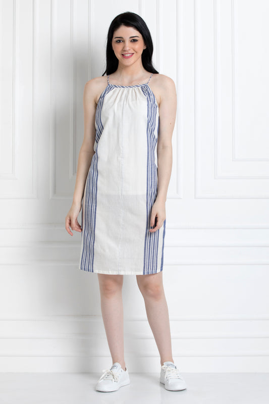 Spaghetti Strap Knee length Dress in Soft Cotton Fabric