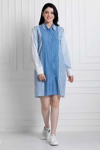 Buttoned Down Shirt Dress In Sustainable Fabric