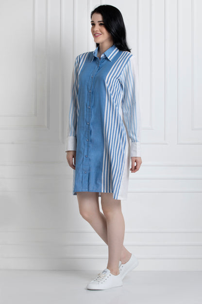 Buttoned Down Shirt Dress In Sustainable Fabric