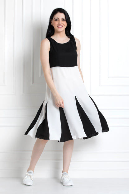 Monochrome Multiple Panel Dress