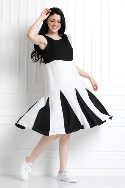 Monochrome Multiple Panel Dress