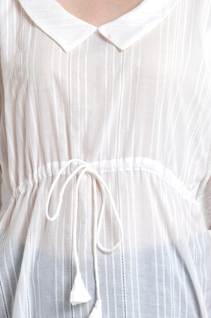 Cinched Elastic Waist Top in Organic Cotton