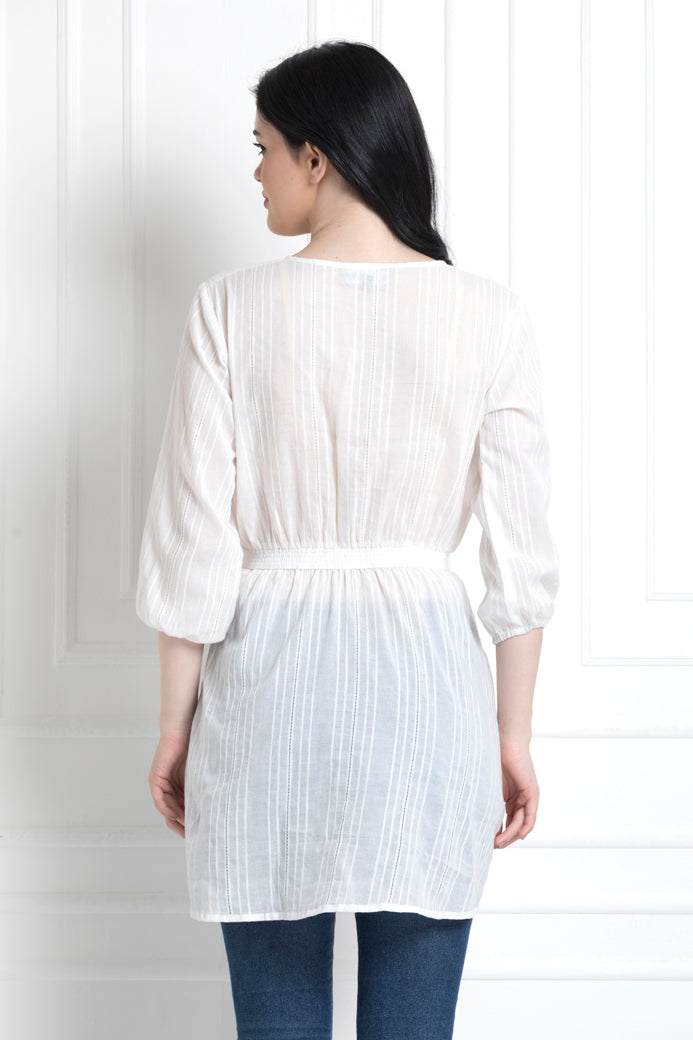 V Neck Elasticated Waist Top