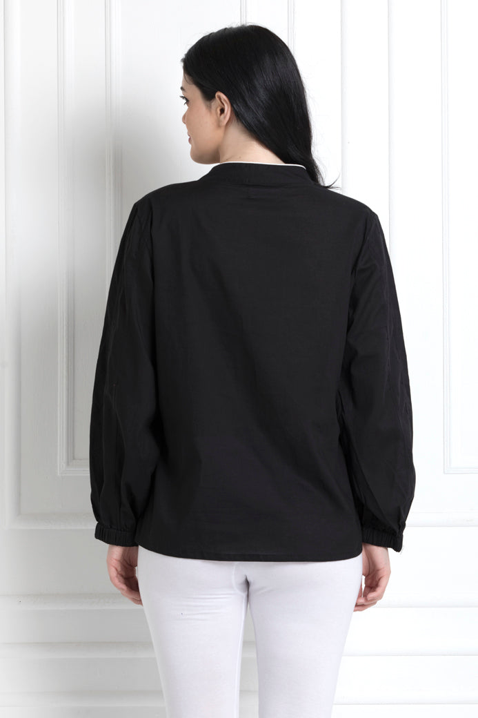 Full Sleeves Stand Collar Top