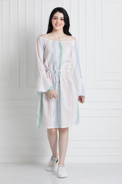 Off Shoulder Elastic Waist Dress