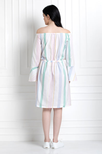 Off Shoulder Elastic Waist Dress