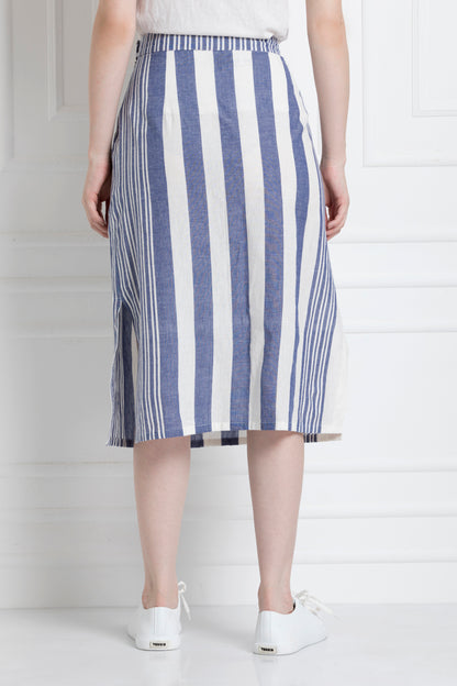 Mid length Stripped, Skirt in Organic Cotton