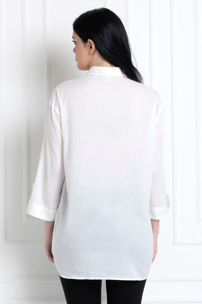 Black & White- Dual Tone Collared Shirt