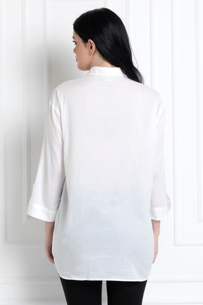 Black & White- Dual Tone Collared Shirt