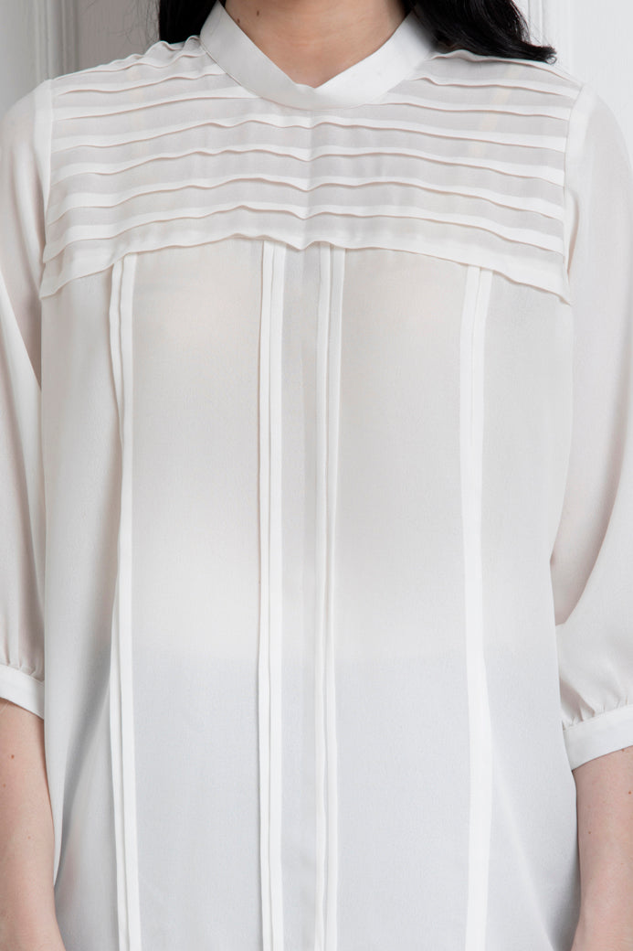 Stand Collar Paneled Top