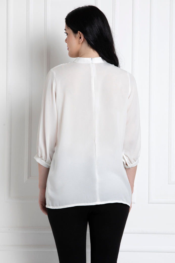 Stand Collar Paneled Top