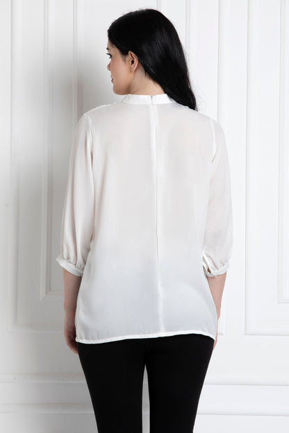 Stand Collar Paneled Top