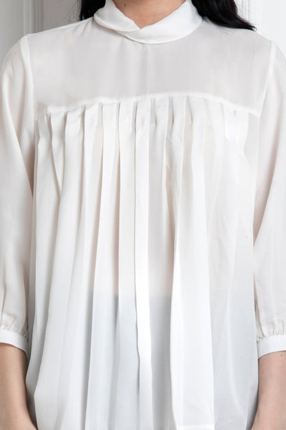 Stand Collar Front Gathered Top