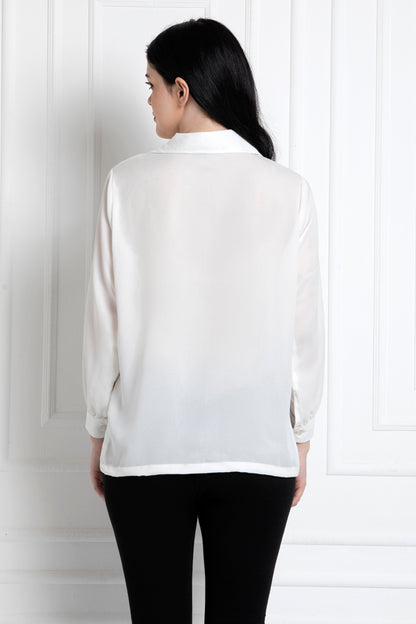 Collared Button Down Shirt With Pintucks