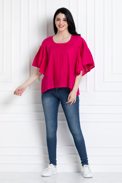 Flared Sleeved Top for A Comfortable Yet Smart Casual Style