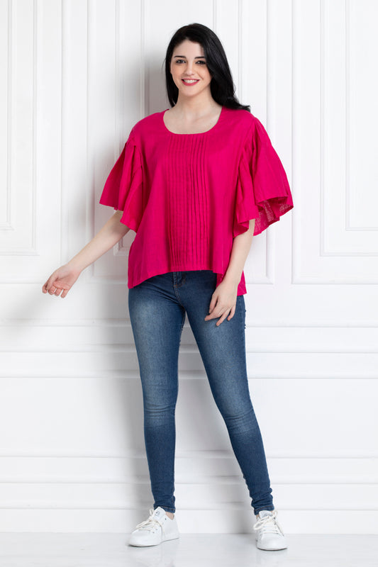 Flared Sleeved Top for A Comfortable Yet Smart Casual Style