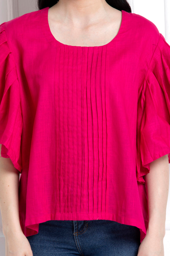 Flared Sleeved Top for A Comfortable Yet Smart Casual Style