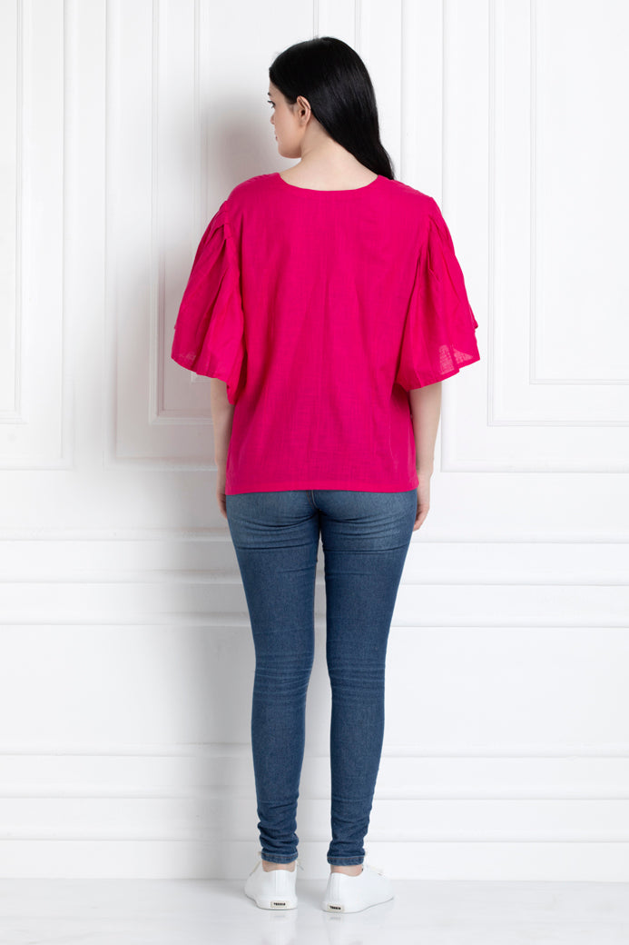 Flared Sleeved Top for A Comfortable Yet Smart Casual Style
