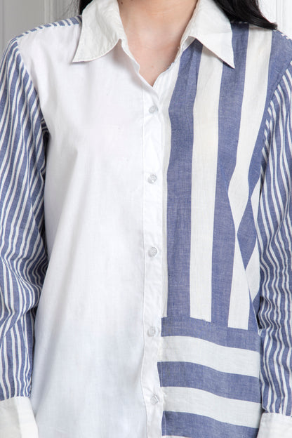Collared Full Sleeves Button Down Shirt In Super Fine 100% Cotton
