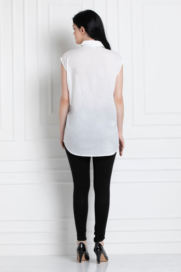 Monochrome Collared Shirt For That Crisp Look.