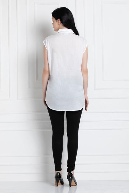 Monochrome Collared Shirt For That Crisp Look.
