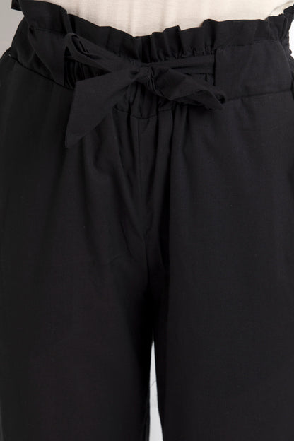 Paper Bag Waist Pants In 100% Cotton For That Stylish Yet Comfortable Feel