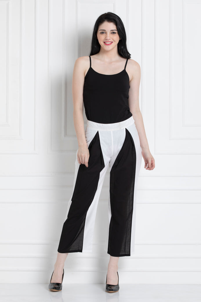 Monochrome Panel Pants. Quirky Yet Comfortable