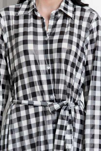 Chequered Button Down Dress. Stand Tall & Look Sharp In The Outfit