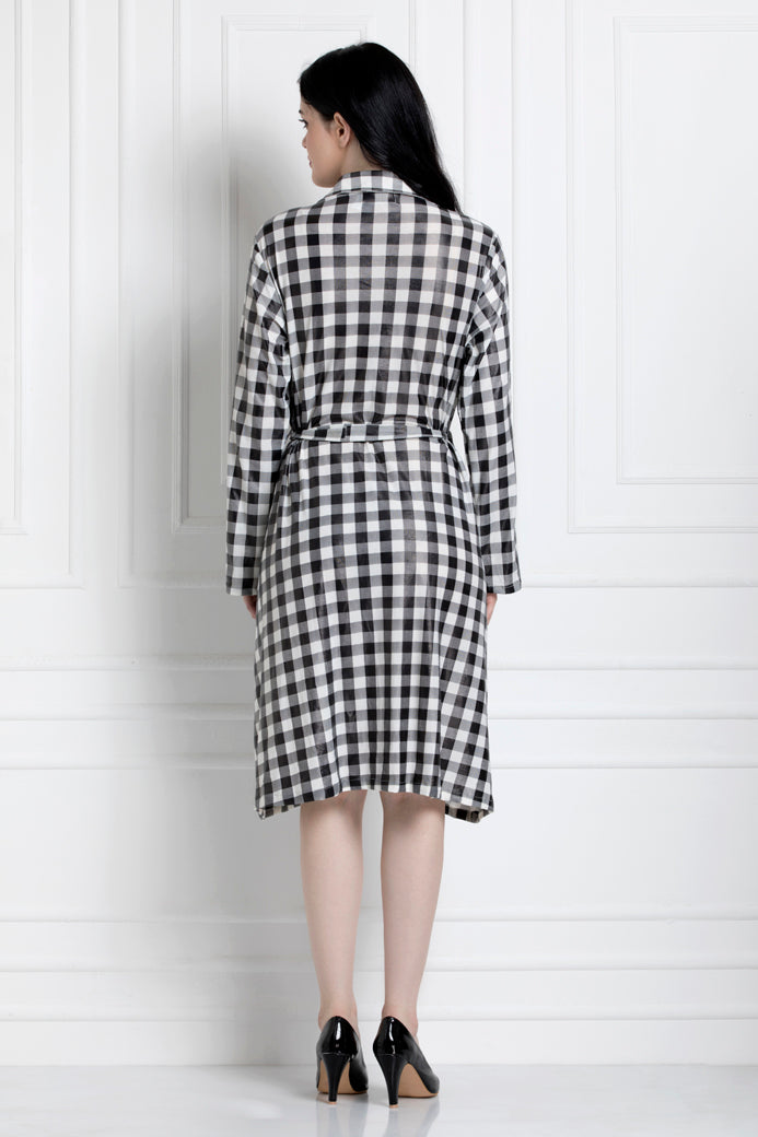 Chequered Button Down Dress. Stand Tall & Look Sharp In The Outfit