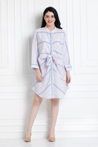 In Built Knot Dress In Organic Cotton. Will Make You Look Super Elegant Yet Chic