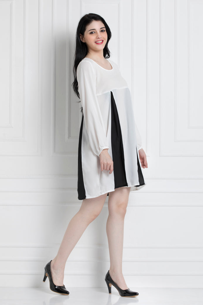 Monochrome Panelled Dress