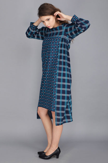 HIGH LOW COTTON CHECK DRESS