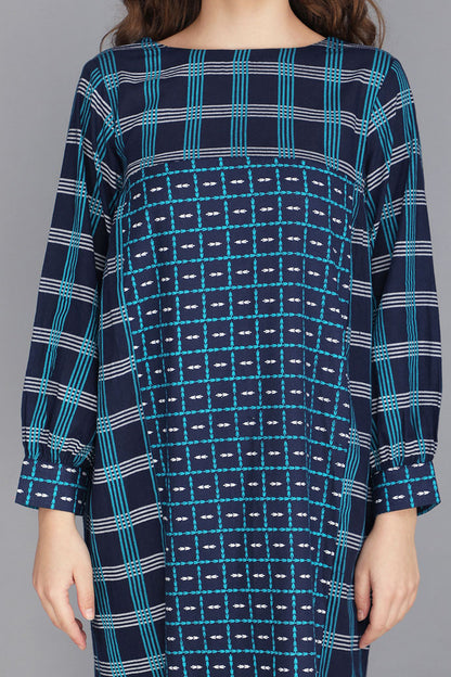HIGH LOW COTTON CHECK DRESS