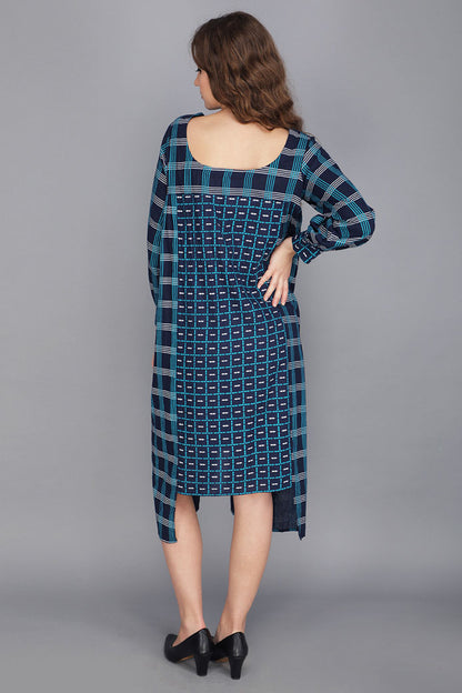HIGH LOW COTTON CHECK DRESS