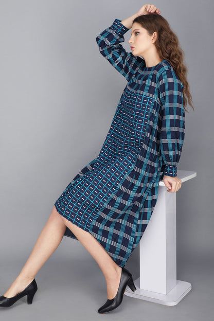 HIGH LOW COTTON CHECK DRESS