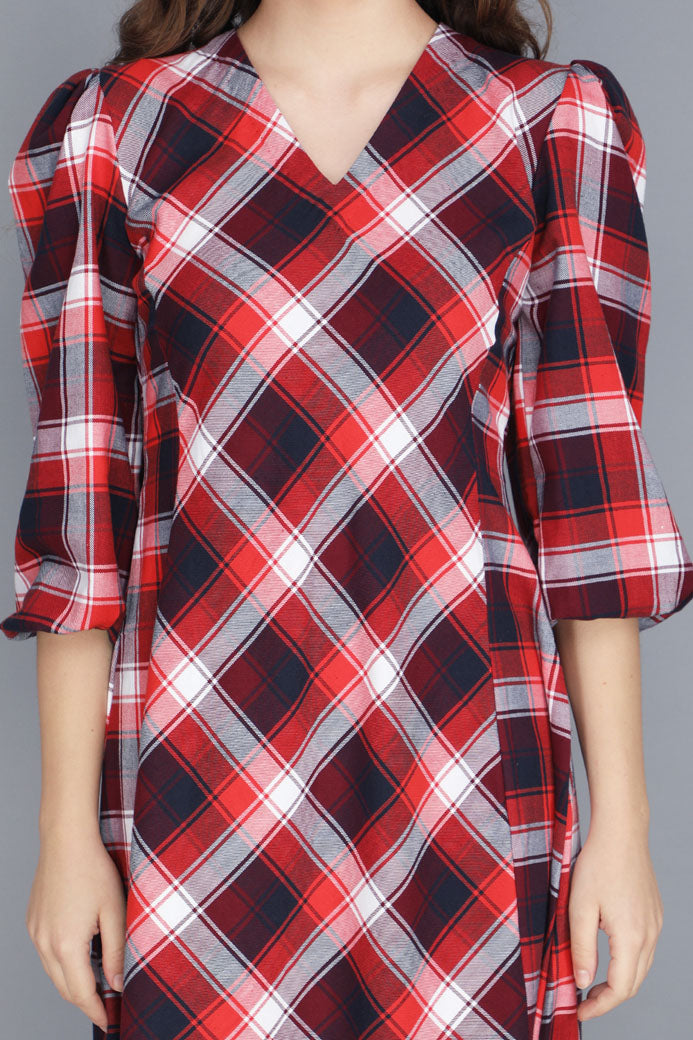 TARTAN JACKET DRESS