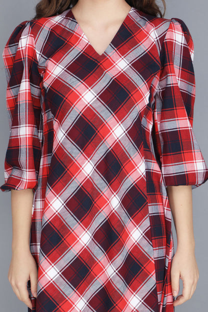 TARTAN JACKET DRESS