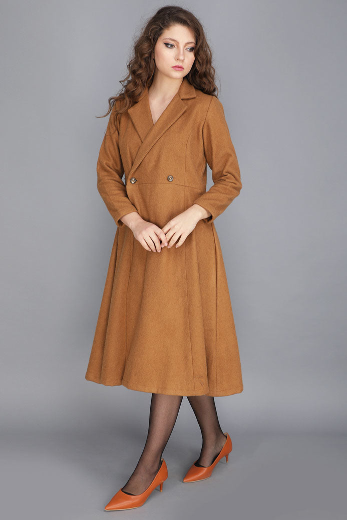 WOOLLEN CAMEL COAT DRESS